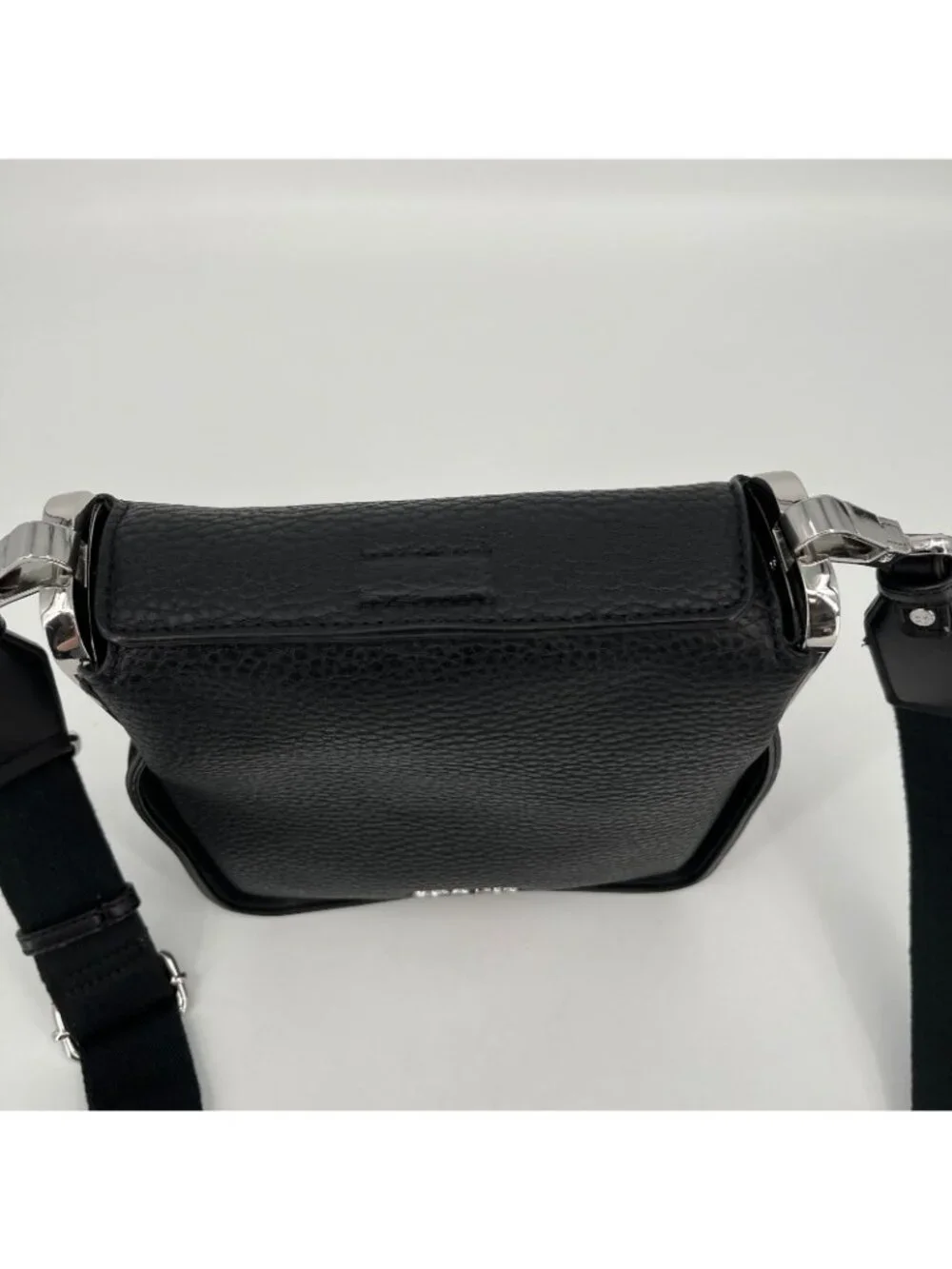 Calvin Klein Fay Mini Adjustable Crossbody Bag Black Pebbled Magnetic Closure